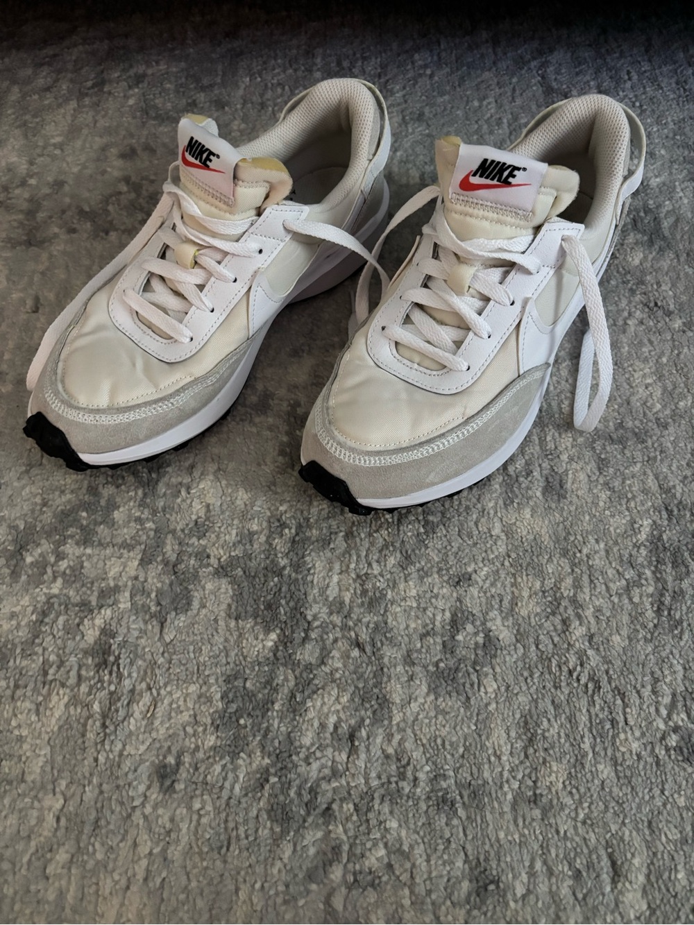 Nike Women’s White and Light Gray Classic Low-Top Sneakers
